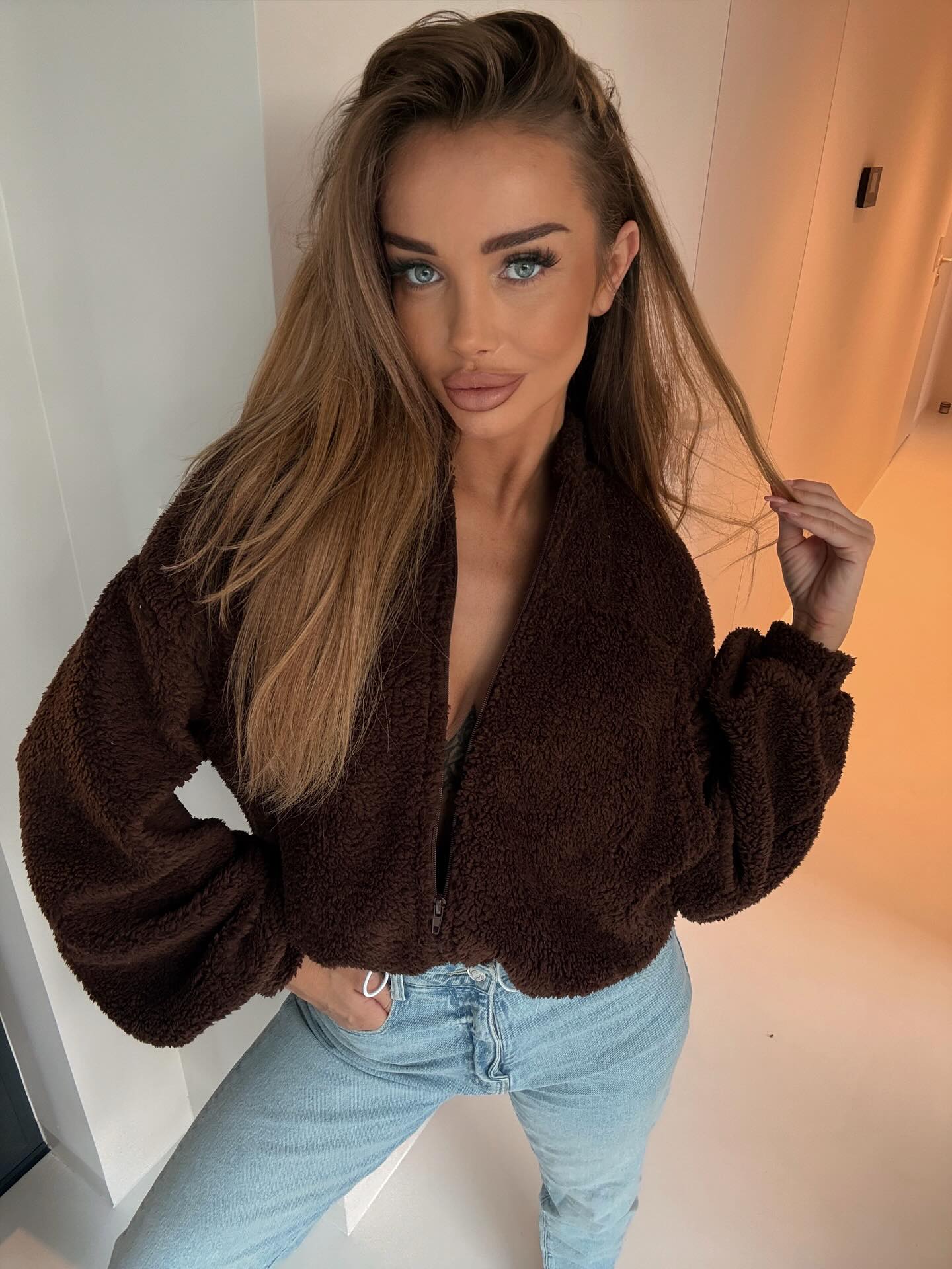 Bluza Teddy Z Miękkiego Misia Brązowa zdjęcie 1