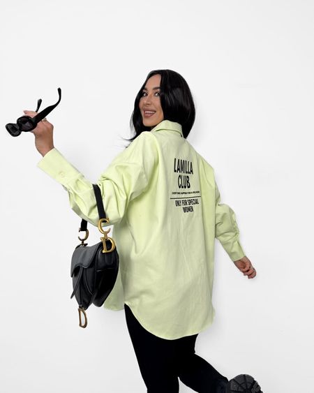 Koszula Lamilla Club Jeansowa Limonka