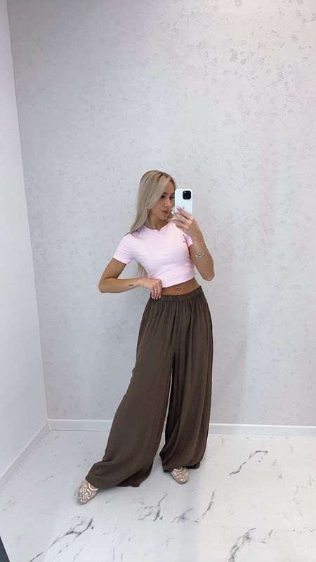 Spodnie Wiskozowe Szeroka Nogawka Fruwajki Czekoladowe