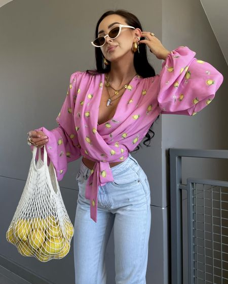 Koszula Lamilla Cytryny Wiązana Różowa