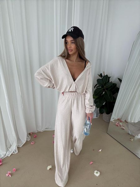 Komplet 2-Częściowy Jodełka Agatha Jasny Beż