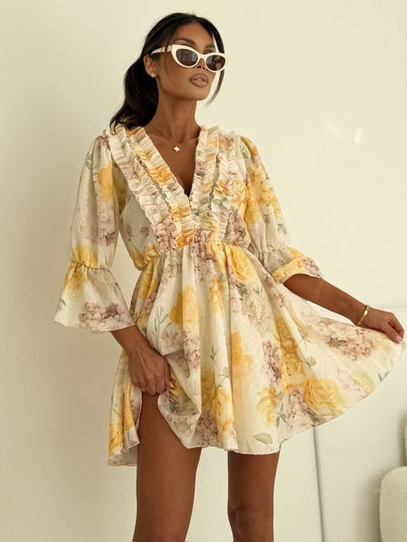 Kombinezon Lniany Sunny Bloom Żółty