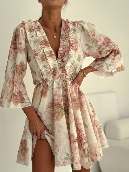 Kombinezon Lniany Sunny Bloom Różowy