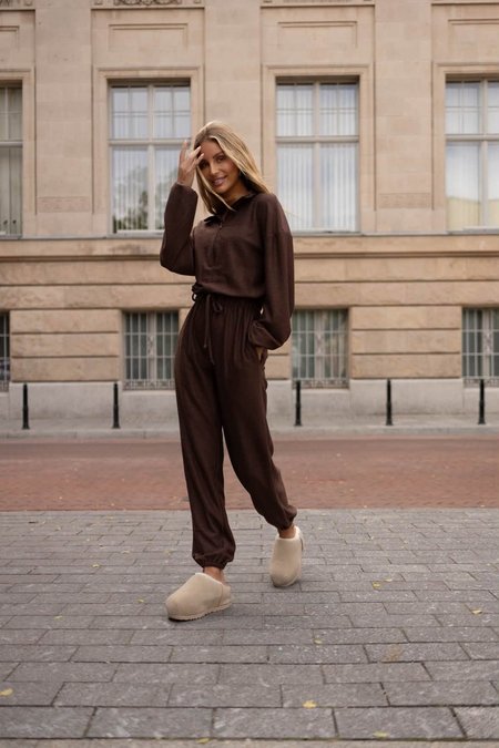 Kombinezon sweterkowy Cozy Warkocz Lil Glam Czekoladowy