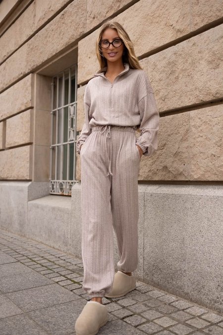Kombinezon sweterkowy Cozy Warkocz Lil Glam Beżowy