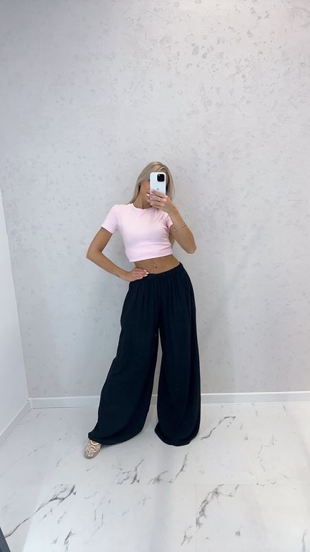 Spodnie Wiskozowe Szeroka Nogawka Fruwajki Czarne