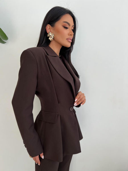 Marynarka Taliowana Le Pari Brązowa zdjęcie 3