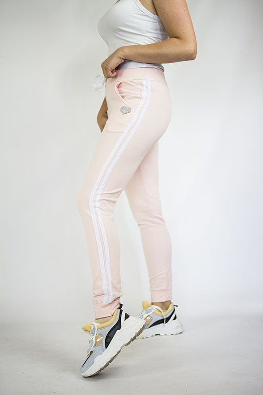 Spodnie Dresowe z Lampasem Różowe