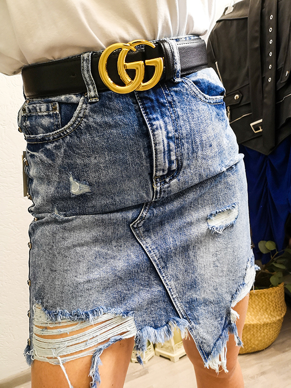 Spódniczka jeansowa z przetarciami