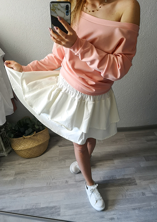 Spódniczka z falbankami Ecru