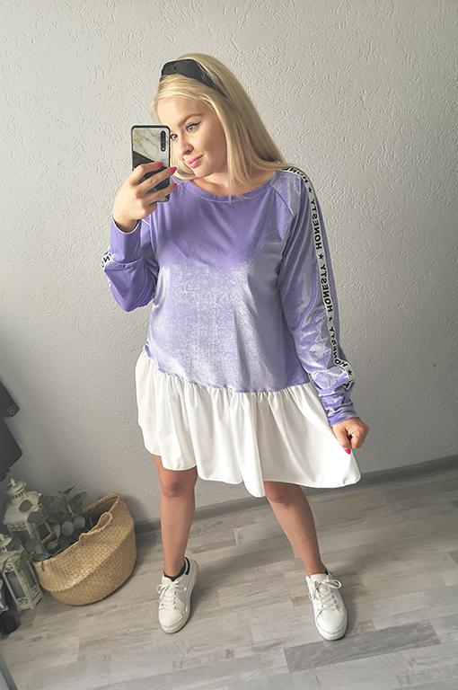 Sukienka Welurowa Lila