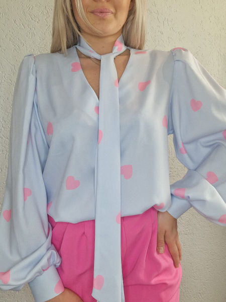 Koszula Melody Serduszka Niebieska