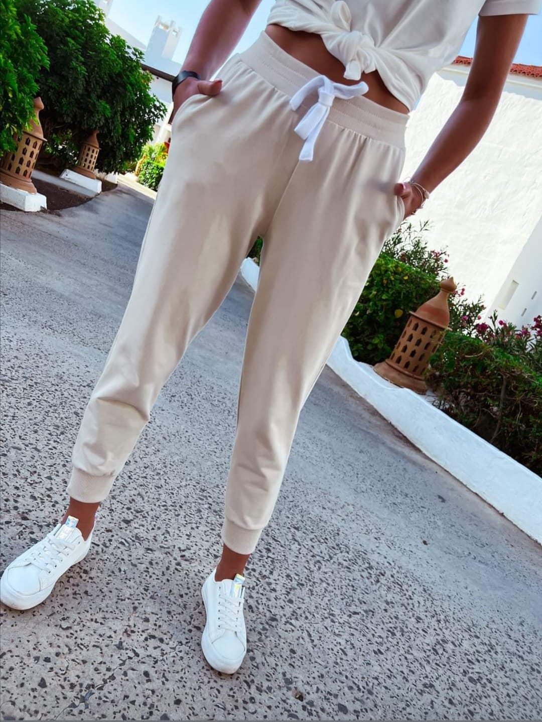 Spodnie Dresowe  Beżowe